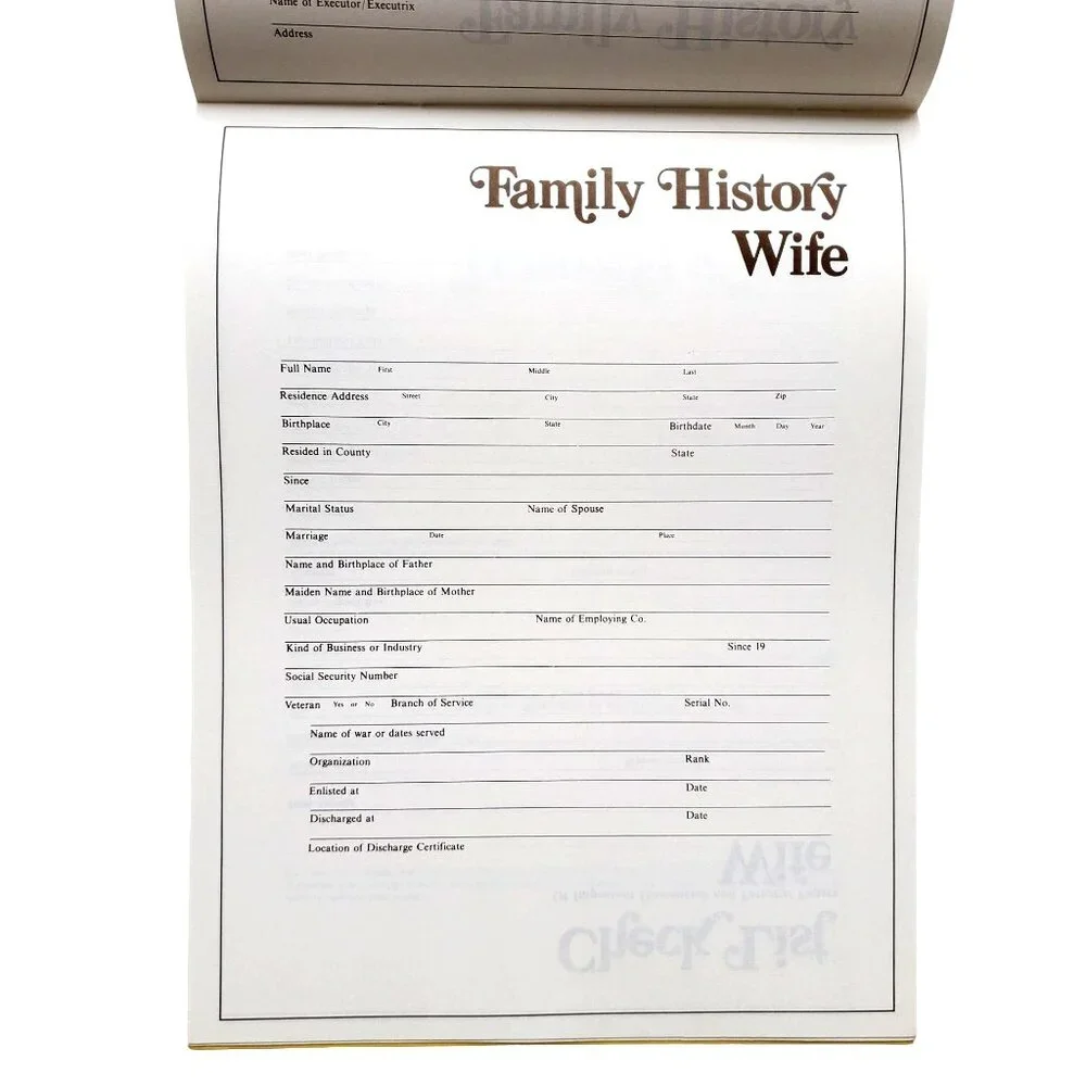 Family Portfolio Record File Confidential 1986 1976 Natl Assoc of Cemeteries
